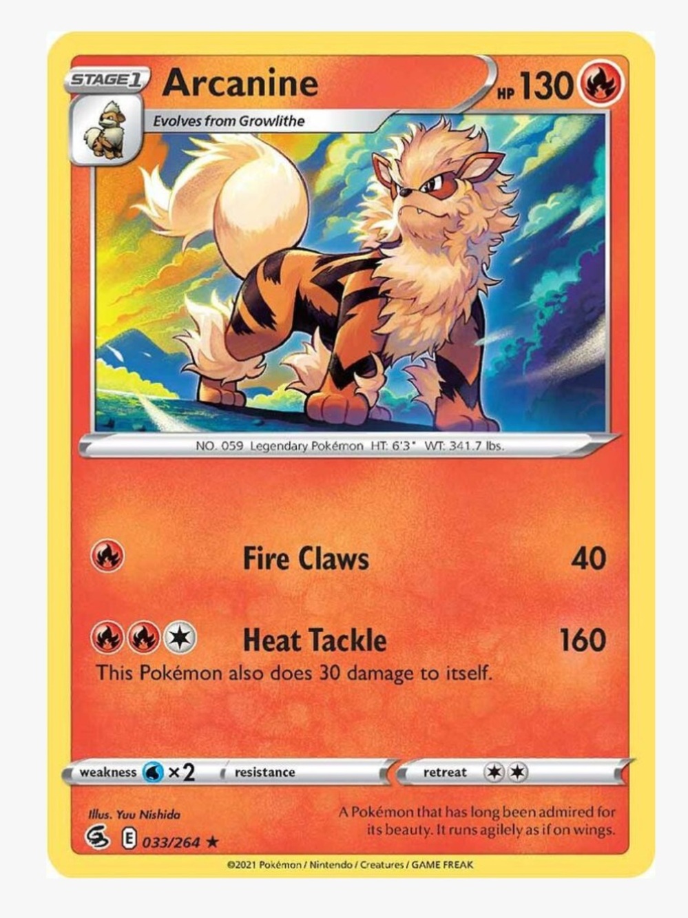 Arcanine SWSH08: Fusion Strike Pokemon Trading Card